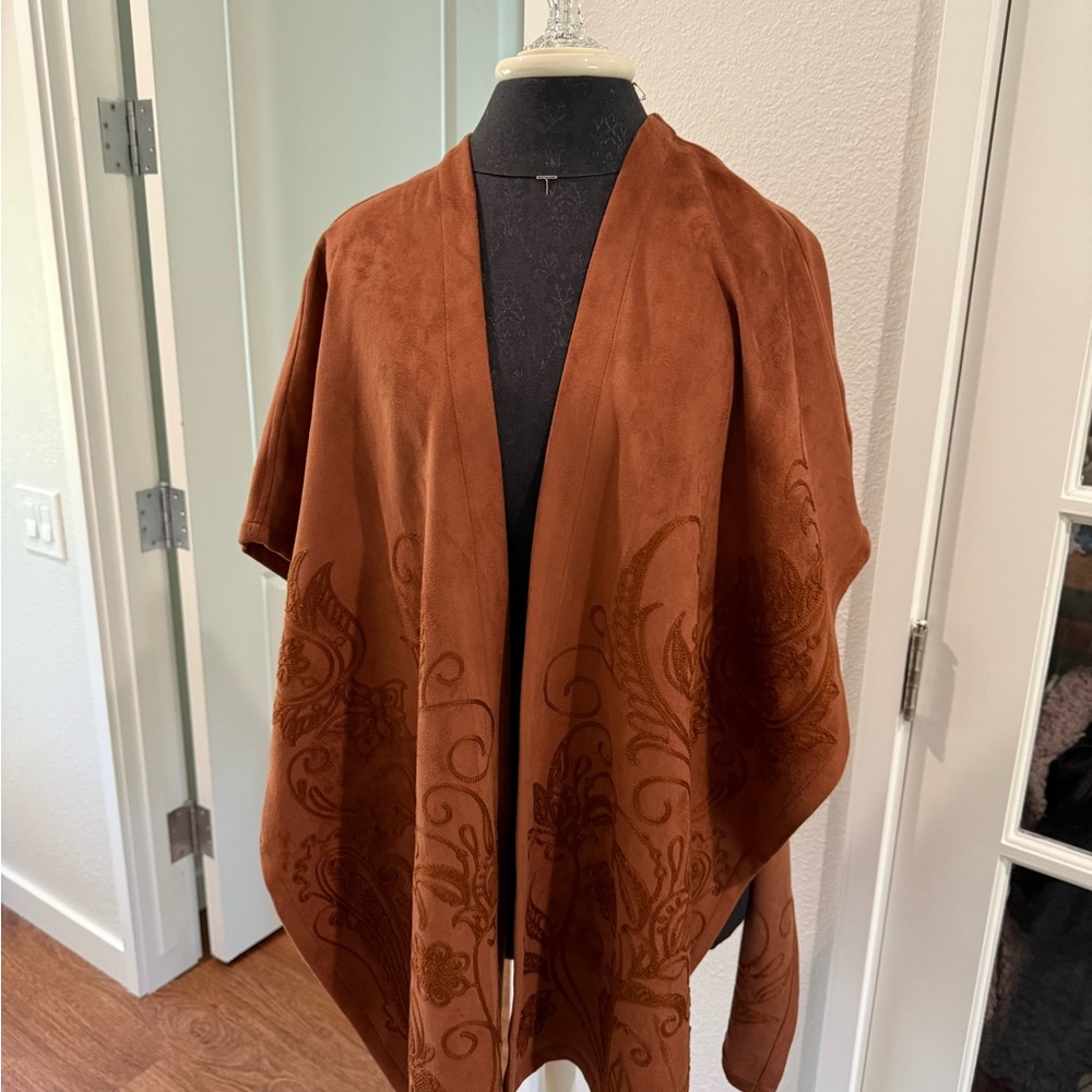 Chico's Rich Brown Cape Jacket